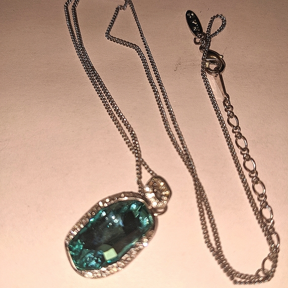 The Blue Collection Fairy Godmother Jewelry - Luxury blue gem and diamond white 18k gold plated necklace
